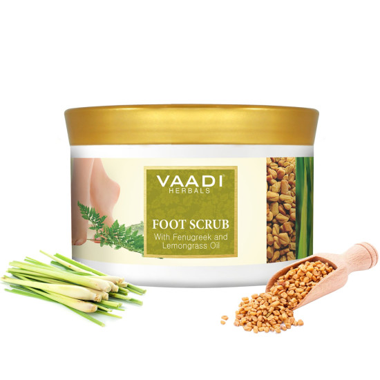 Vaadi Herbals Foot Scrub, Fenugreek and Lemongrass Oil, 500g