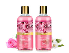 Vaadi Herbals Enchanting Shower Gel, Rose and Mogra, 300g (Pack of 2)