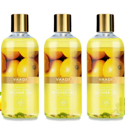 Vaadi Herbals Refreshing Shower Gel, Lemon and Basil, 300g (Pack of 3)