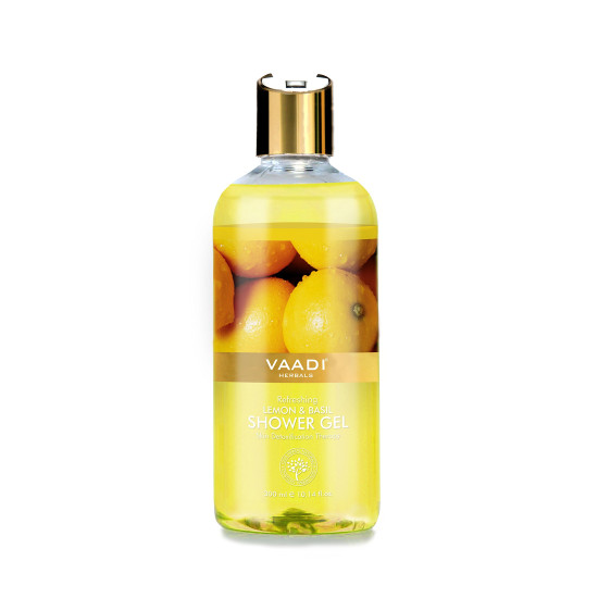 Vaadi Herbals Refreshing Shower Gel, Lemon and Basil, 300g (Pack of 3)