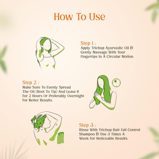 Trichup Ayurvedic Hair Fall Control Oil | No Mineral & Paraben- Pack of 2 x 200ml