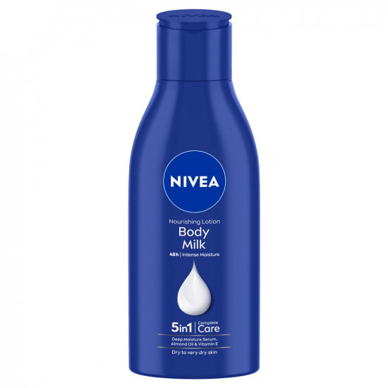 NIVEA Nourishing Body Milk 120ml Body Lotion with Deep Moisture Serum | 48 H Moisturization | With 2X Almond Oil | Smooth and Healthy Looking Skin |For Very Dry Skin