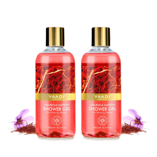 Vaadi Herbals Luxurious Saffron Shower Gel, 300g (Pack of 2)