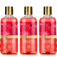 Vaadi Herbals Blushing Shower Gel, Strawberry, 300g (Pack of 3)