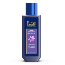 Blue Nectar Kumkumadi Body Oil for Glowing Skin | Moisturizing Body Oil for Dry Skin with Relaxing Aroma | Plant Based Formula for Women & Men (12Herbs, 100ml)