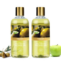 Vaadi Herbals Breezy Shower Gel, Olive and Green Apple, 300g (Pack of 2)
