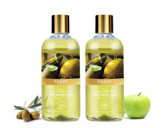 Vaadi Herbals Breezy Shower Gel, Olive and Green Apple, 300g (Pack of 2)