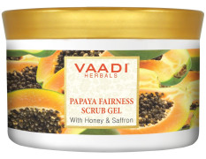 Vaadi Herbals Papaya Fairness Scrub Gel, Honey and Saffron, 500g