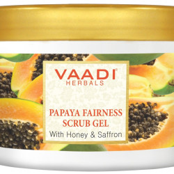 Vaadi Herbals Papaya Fairness Scrub Gel, Honey and Saffron, 500g