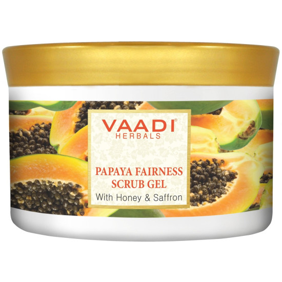 Vaadi Herbals Papaya Fairness Scrub Gel, Honey and Saffron, 500g