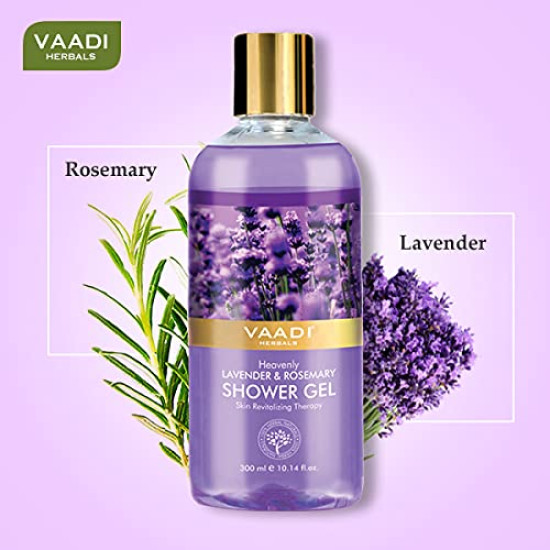 Vaadi Herbals Heavenly Shower Gel, Lavender and Rosemary, 300g (Pack of 2)