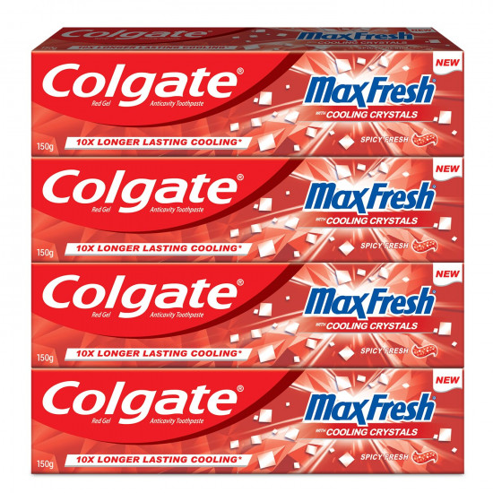Colgate MaxFresh Toothpaste, Spicy Fresh Red Gel paste with Menthol for Super Fresh Breath, 600gm, Saver Pack