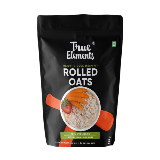 True Elements Rolled Oats 500g - Rolled Oats for Weight Management | Nutritious Breakfast | Rich in Protein | Gluten free Oats Combo | High Fibre Breakfast | 100% Wholegrain True Elements Rolled Oats 500g - Rolled Oats for Weight Management | Nutritious Breakfast | Rich in Protein | Gluten free Oats Combo | High Fibre Breakfast | 100% Wholegrain