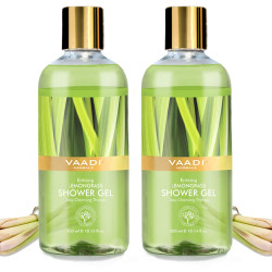 Vaadi Herbals Enticing Lemongrass Shower Gel, 300g (Pack of 2) - Antibacterial & Nourishing
