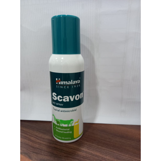 Himalaya Scavon Vet Spray | Antibacterial & Antifungal Formula for Wound Care, Promotes Faster Healing | 100 ml