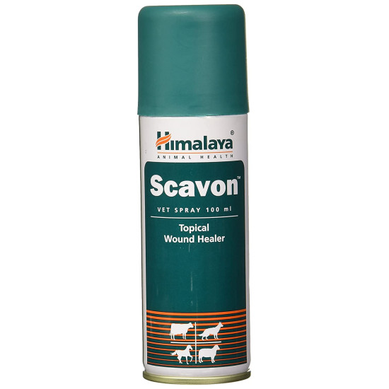 Himalaya Scavon Vet Spray | Antibacterial & Antifungal Formula for Wound Care, Promotes Faster Healing | 100 ml