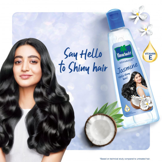 Parachute Advansed Jasmine Coconut Hair Oil With Vitamin-E For Healthy Shiny Hair, Non-sticky, 500ml