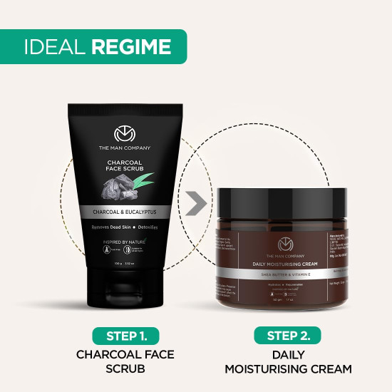 The Man Company Charcoal Tan Removal Face Scrub for Glowing Skin | Anti Acne, Blackhead Remover for Oily Skin (100 g (Pack of 1)) The Man Company Charcoal Tan Removal Face Scrub for Glowing Skin | Anti Acne, Blackhead Remover for Oily Skin (100 g (Pack of 1))