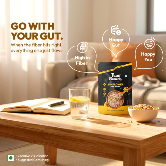 True Elements Sunflower Seeds 500g - Healthy Snack | Raw Seeds for Eating | Fibre Rich Seeds