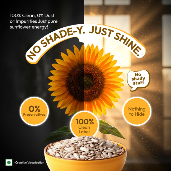 True Elements Sunflower Seeds 500g - Healthy Snack | Raw Seeds for Eating | Fibre Rich Seeds