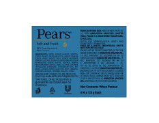 Pears Soft and Fresh Soap Bar (Combo Pack of 4) - With Glycerin and Mint for Soft Skin & Body, Paraben-Free Body Soaps For Bath Ideal for Men & Women