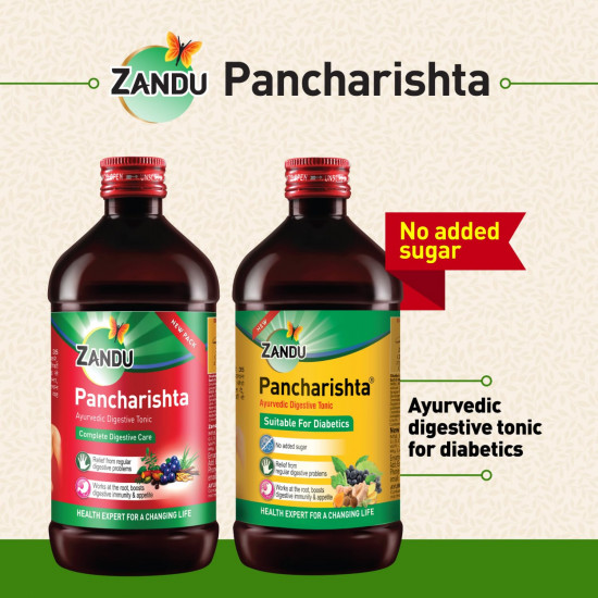 Zandu Pancharishta 450ml, Ayurvedic Tonic, Relief from disgetive problems like Acidity, Constipation and Gas, boosts digestive immunity