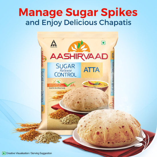 Aashirvaad Sugar Release Control Atta, 5kg Pack, Low GI Atta