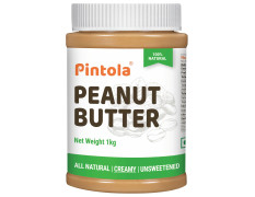 Pintola All Natural Peanut Butter Creamy 1kg | Smooth | Unsweetened | 30g Protein | Gluten & Cholesterol Free, Vegan Peanut Butter, Nut Butter, High in Protein Spread, 100% Pure Roasted peanuts butter