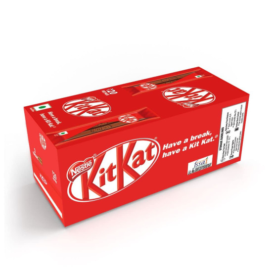 NESTLE KITKAT, 2 Finger Wafer Bar –18.5g, Pack of 30 Units, 555g