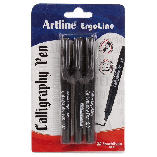 Artline Ergoline Calligraphy Pen Set - Pack of 3 (Black)