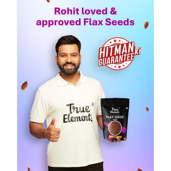True Elements Flax Seeds 500g - Alsi Seeds | Flax Seeds for Hair Growth | Raw Seeds for Eating | Source of Iron & Dietary Fibre | Rich in Protein