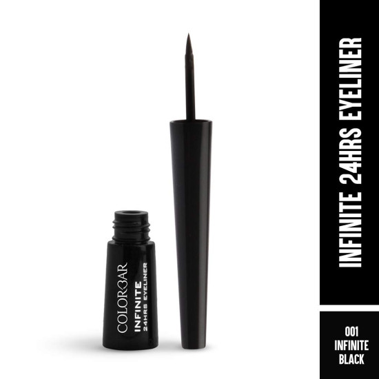 Colorbar Infinite 24 Hours Opaque Eyeliner Gel, Black 001, 2.5Ml | Non-Transfer, Sweat Proof Formula | Lasts Upto 24 Hours