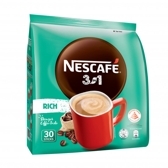 Nescafe 3 in 1 Rich Coffee Powder - 25 Sachets Bag, 475 g