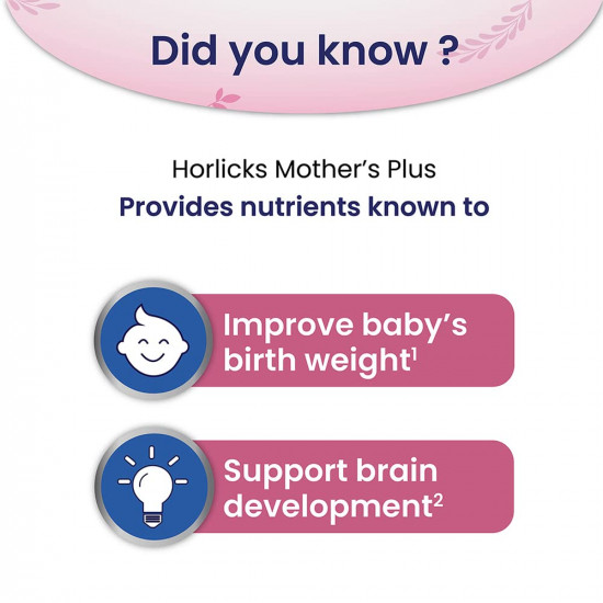 Horlicks Mother's Horlicks Plus Powder, Health Drink For Pregnancy & Lactation, Protein For Healthy Birth Weight, No Added Sugar, Kesar Flavour, Refill, 500G