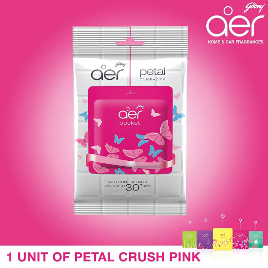 Godrej aer Power Pocket Bathroom Freshener – Berry Rush (10g) | Lasts up to 30 days | Germ Protection