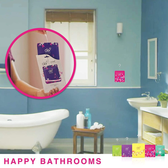 Godrej aer Power Pocket Bathroom Freshener – Berry Rush (10g) | Lasts up to 30 days | Germ Protection
