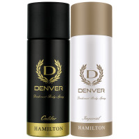DENVER Caliber Deo + Imperial Deo - 165ML Each (Combo Pack of 2) | Long Lasting Fragrance for Men