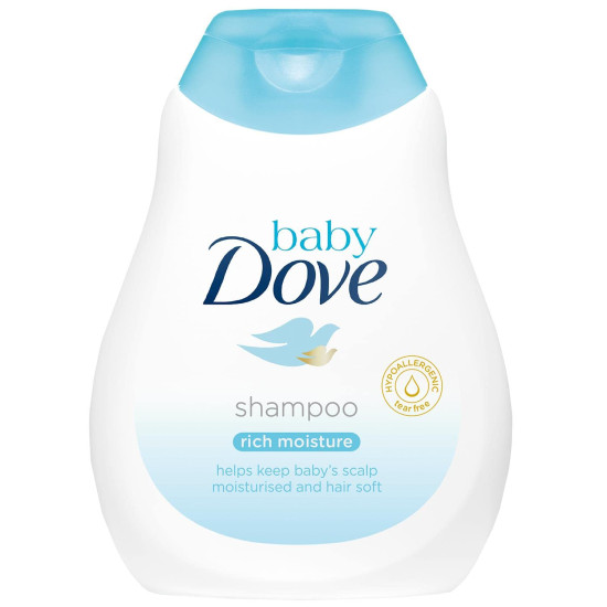 Baby Dove Shampoo 400 ml, Mild No Tears Rich Moisture Baby Shampoo for kids, Gentle Care for Baby's Soft Hair - No Sulphates No Paraben shampoo