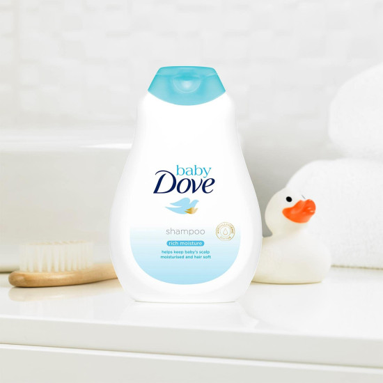 Baby Dove Shampoo 400 ml, Mild No Tears Rich Moisture Baby Shampoo for kids, Gentle Care for Baby's Soft Hair - No Sulphates No Paraben shampoo