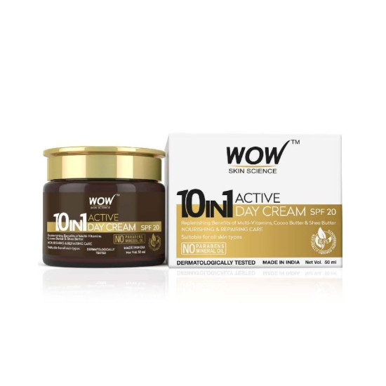 WOW Skin Science Cream 10 in 1 Age Miracle Face Cream- Day Cream With SPF 20- No Parabens & Mineral Oil - 50mL