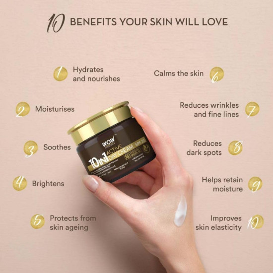 WOW Skin Science Cream 10 in 1 Age Miracle Face Cream- Day Cream With SPF 20- No Parabens & Mineral Oil - 50mL