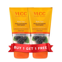 VLCC Anti Tan Skin Lightening Face Wash - 150ml X 2 Buy One Get One (300ml) | With Mulberry & Orange Peel Extract | Protect against Harsh Sun Damage, UVA And UVB Rays