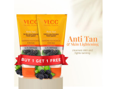 VLCC Anti Tan Skin Lightening Face Wash - 150ml X 2 Buy One Get One (300ml) | With Mulberry & Orange Peel Extract | Protect against Harsh Sun Damage, UVA And UVB Rays