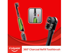 Colgate 360 Charcoal Battery Powered Electric Toothbrush Replacement Brush Head - Deep Cleaning Bristles