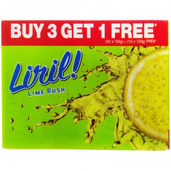 Liril Soap - Lime Rush, (3+1) x 125g Carton
