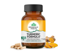 A TATA Product - Organic India Turmeric Formula - 60 Veg Capsules, Natural Anti-Inflammatory, Enhance Immunity, Liver Functions, Improves Metabolism, Skin, Bone & Joint Health, GMP & NPOP Certified