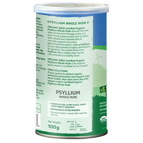 Organic India Psyllium Whole Husk || Isabgol || 100 grams (Pack Of 2)