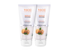 VLCC Walnut Face Scrub - 80g - (Pack of 2) | Moisturizing Scrub For Mild Exfoliation | Helps Reduce Skin Damage | Soothing, Calming and Brightening Scrub | Tanning Protection Against Sun Damage.