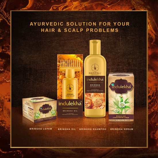 Indulekha Bringha, Ayurvedic Hair Oil, 50ml, for Hair Fall Control, with Amla & Coconut Oil, with Comb Applicator
