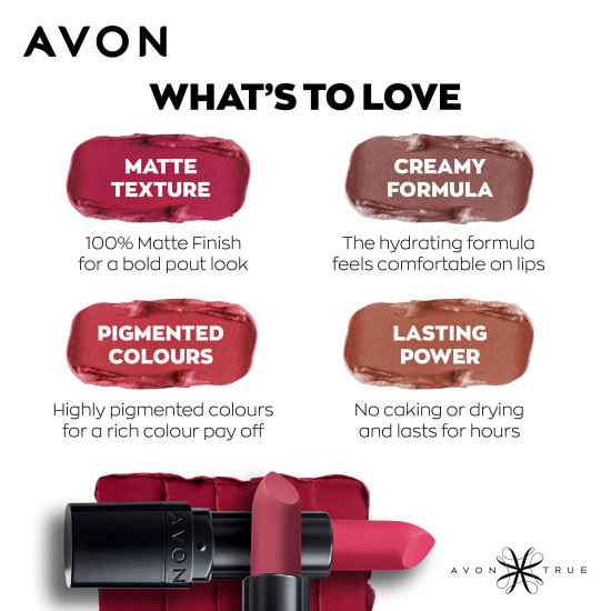 Avon True Color Perfectly Matte Lipstick - Berry Blast, 4 G